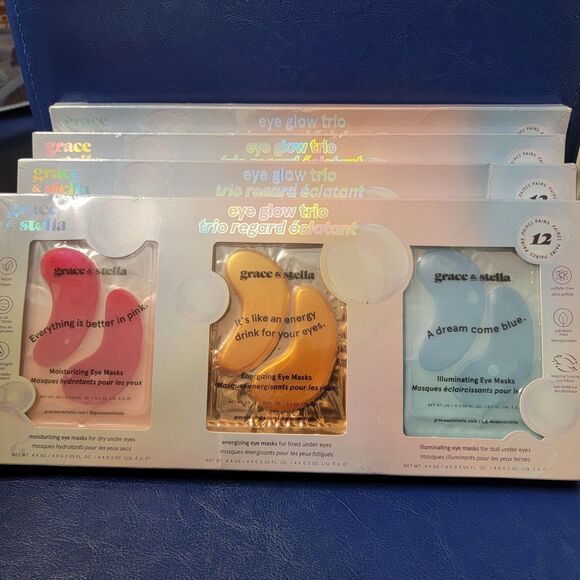 Grace & Stella Under Eye Patches 12 Pairs Gift Set Puffy Eyes/ Dark Circles Trio - Picture 1 of 12